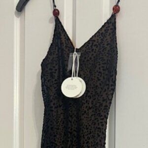 STAUD Leoplard Print Midi Dress